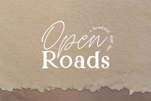 Open Roads Duo: A Vintage Script & Serif Font for Editorial Design