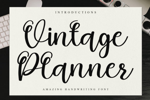 Vintage Planner: A Delicate Script Font for Elegant Branding